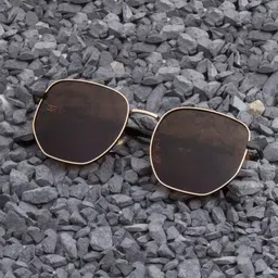 Ted Smith Unisex Square Sunglasses with Polarised and UV Protected Lens SUN-BODIE_GDBLK-31