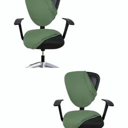 Lazi Set Of 2 Green Stretchable Office Chair Covers-picture-24