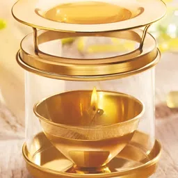 TRUE DECOR Transparent Glossy Brass Aroma Oil Camphor Diffuser-32