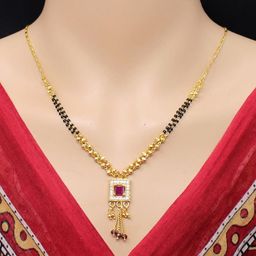 SONI JEWELLERY Gold-Plated Brass Mangalsutra-image-29