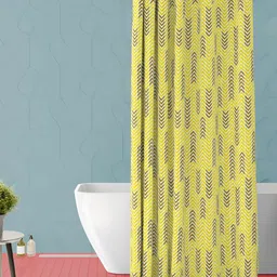 ArtzFolio Yellow & White Printed Waterproof Shower Curtains-image-93