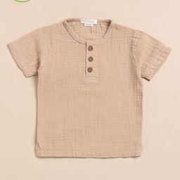 COT & CANDY Unisex Kids Solid Henley Neck Cotton T-shirt-image-71