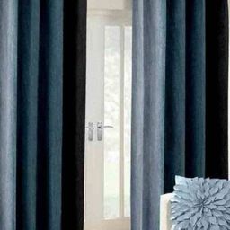 BELLA TRUE Black & Grey 2 Pieces Colourblocked Window Curtains-image-92