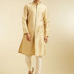 Diwas by Manyavar Mandarin Collar Thread Work Straight Kurta-image-92
