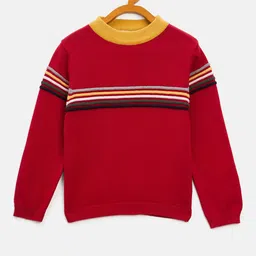 JWAAQ Kids Striped Full Sleeve Round Neck Cardigan-image-81