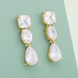 Kushal's Fashion Jewellery Gold Plated Zircon Studded Classic Drop Earrings-image-80