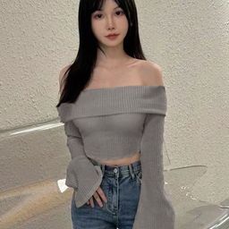 KPOP Women Off-Shoulder Bell Sleeve Crop Top-image-87