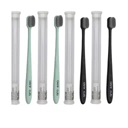 CARE CUB Set Of 4 Flat Ultra Soft Nano 10,000 Oral Toothbrush - Black & Green-15