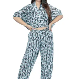 Kaajal by Vidhi Printed Top With Trousers Co-Ords-image-38