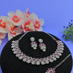 VATSALYA creation Women Purple Jewellery Set-image-65