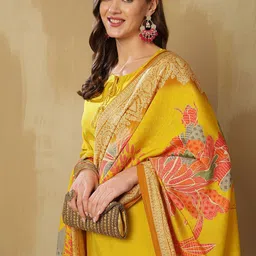Anouk Women Dyed Regular Pure Silk Kurta with Trousers & With Dupatta-picture-11