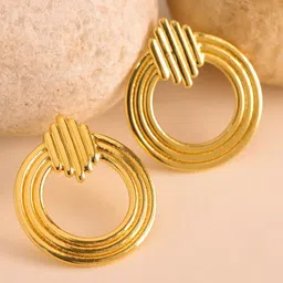 Voylla Gold-Plated Circular Shaped Studs-11