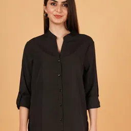 IX IMPRESSION Mandarin Collar Top-image-37