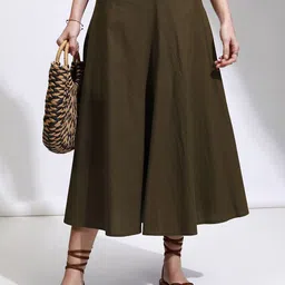 Tokyo Talkies Women A-Line Flared Midi Skirt-image-80