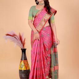 Mitera Floral Silk Blend Patola Saree-image-25