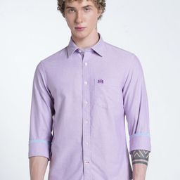 Double Two Men Relaxed Slim Fit Solid Spread Collar Cotton Casual Shirt-image-68