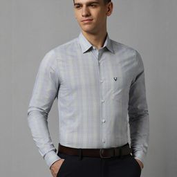 Allen Solly Men Grid Tattersall Checked Spread Collar Regular Fit Formal Shirt-image-31