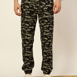 Thomas Scott Men Camouflage Printed Smart Easy Wash Cargos Trousers-image-19