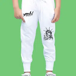 NUSYL Boys Statue of Liberty Printed Cotton Joggers-image-82
