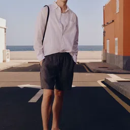 H&M Regular Fit Linen Shorts-picture-28