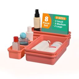 Aura Pink Set of 6 Regular Makeup Organiser Organisers-image-79