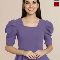 Mast & Harbour Women Pack Of 2 Square Neck Puff Sleeves Top-image-87