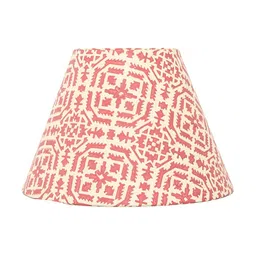 Lampenschirm India Red Block Printed Straight Empire Premium Hardback Lampshade-28
