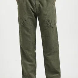 Blu MNKY Men Smart Loose Fit Cargos Trousers-picture-1