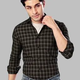 UR ETHICS Men Slim Fit Cotton Checked Casual Shirt-picture-48