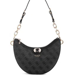 GUESS Women Brand Logo Printed Half Moon Shoulder Bag-50
