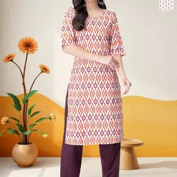 HERE&NOW Women Pack of 2 Printed Pure Crepe Straight Kurta-image-62