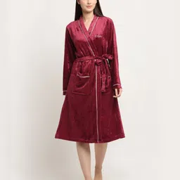 KLOTTHE Woolen Bath Robe With Belt-image-97