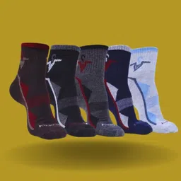 MJE Men Pack Of 5 Patterned Ankle Length Socks-image-18