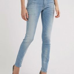GUESS Women Skinny Fit High-Rise Slash Knee Light Fade Jeans-image-43