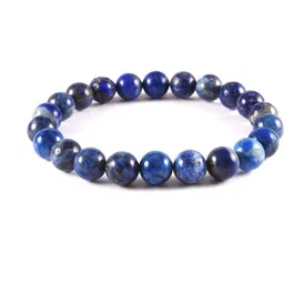 Divine souvenirs Unisex Lapis Lazuli Beaded Elasticated Bracelets-image-98