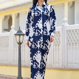 Jaipuri Adaah  Printed Shirt With Trousers Co-Ords-image-39
