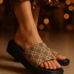 Baespice Designer Monogram Platform Heels-picture-46