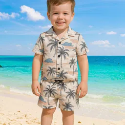 BAESD Boys Printed Short Sleeves Shirt With Shorts-31