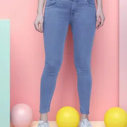 DressBerry Women Floyd Skinny Fit High-Rise Light Fade Embellished Stretchable Jeans-image-83