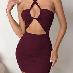 Stylecast X Slyck Halter Neck Bodycon Dress-image-72