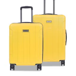 Luggero Set Of 2 Hard Sided Textured Medium & Cabin Trolley Bags-31