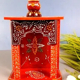 apka mart Wooden Wall Mounted Puja Unit Home Temple-image-53