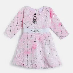 HERE&NOW Floral Print Woollen Peplum Dress-11