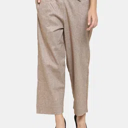 CORSICA Women Tailored Regular Fit Mid-Rise Cotton Parallel Trousers-picture-7