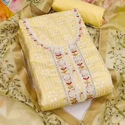SHADOW & SAINING Floral Printed Beads Work Modal Cotton Unstitched Dress Material-picture-8