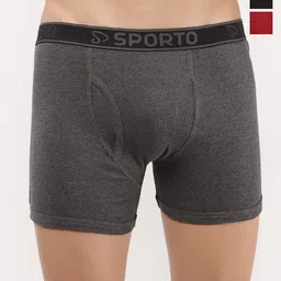 Sporto by Macho Men Pack Of 3 Mid Rise Basic Trunks Sprto_M1030-A(1)-Olv(1)-R(1)-L-picture-0