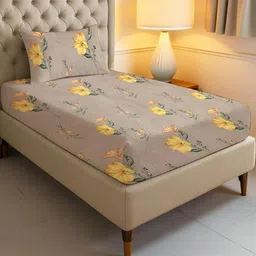 IVAZA Orange Floral 130 Cotton Single-image-85