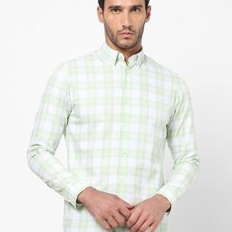 The Collection Classic Slim Fit Tartan Checked Cotton Casual Shirt-image-10