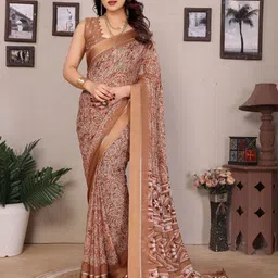 ROOP SUNDARI SAREES Floral Pure Chiffon Saree-picture-11