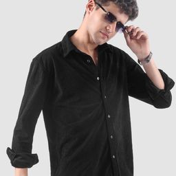 Beyoung Men Textured Corduroy Shirt-image-4